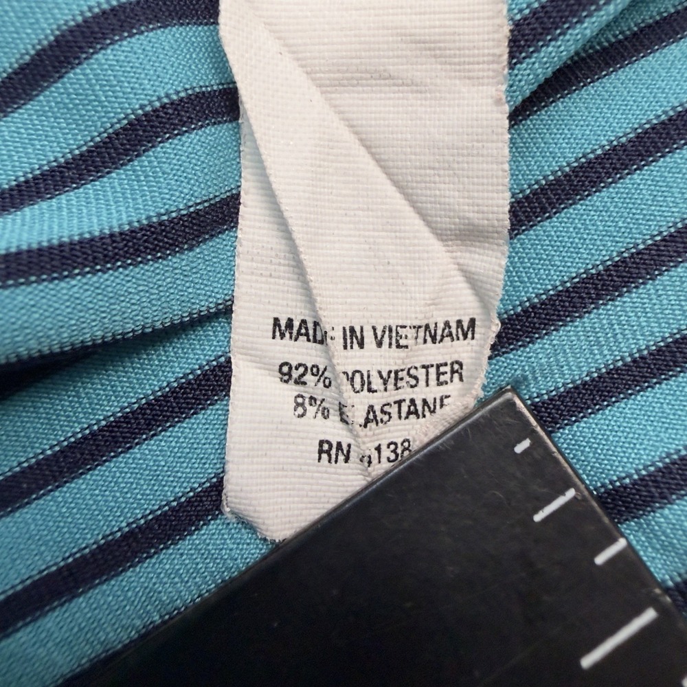 Ralph Lauren RLX Mens Polo Shirt Mens Medium Blue Striped Golf Carpe Diem - Picture 10 of 11